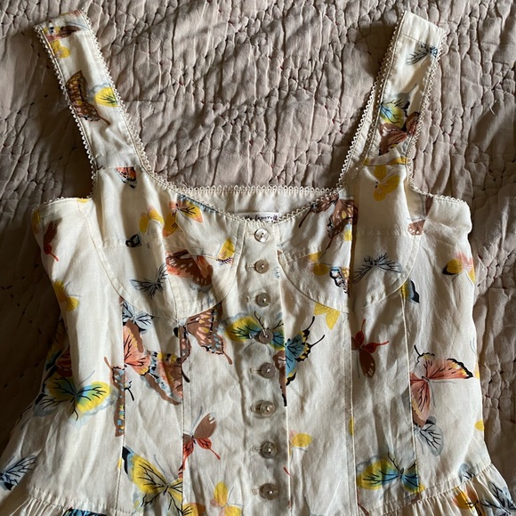 Gorgeous VTG Nanette Lepore Butterfly Corset Cotton Dress - Picture 4 of 15